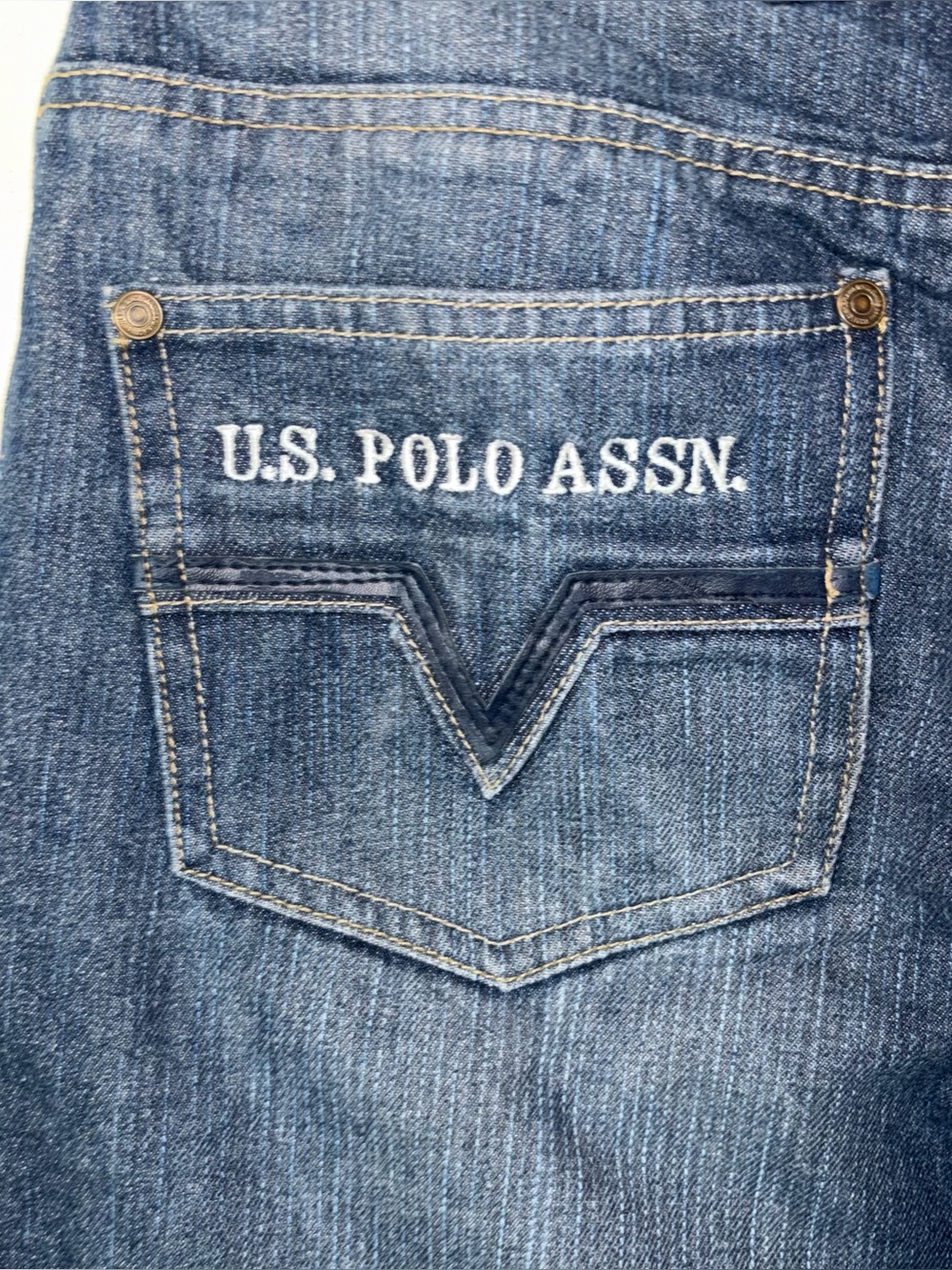 Vintage US Polo Assasin Embroidered High Rise Straight Jeans Size 26 Western - Picture 7 of 11